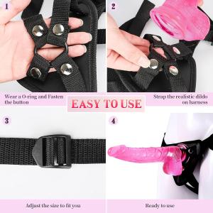 8.3 Inch Strap-On Dildo Kit with Harness & Suction Cup - Adjustable Realistic Sex Toy for Couples & Beginners